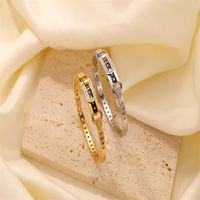 Casual Simple Style Classic Style Rhombus Stainless Steel Titanium Steel Plating Gold Plated Bangle main image 5