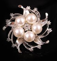 Korean Style Flower Alloy Plating Inlay Rhinestones Pearl Women's Brooches sku image 7