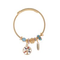 Élégant Mignon Rond L'oeil Du Diable Arbre Alliage Perlé Incruster Perles Artificielles Strass Femmes Bracelet sku image 2