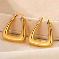 1 Pair Vintage Style Solid Color Irregular Plating Stainless Steel 18k Gold Plated Ear Studs sku image 3