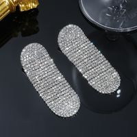1 Pair Modern Style Solid Color Plating Rhinestone Silver Plated Drop Earrings main image 4
