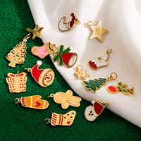 Wholesale Ig Style Sweet Christmas Tree Santa Claus Stainless Steel Enamel Plating 14k Gold Plated 18k Gold Plated Charms Necklace main image 1