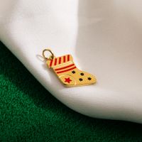 Wholesale Ig Style Sweet Christmas Tree Santa Claus Stainless Steel Enamel Plating 14k Gold Plated 18k Gold Plated Charms Necklace sku image 1