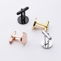 Simple Style Geometric Stainless Steel None 18K Gold Plated Men'S Cufflinks main image 1