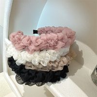 Casual Solid Color Gauze Pleated Hair Band main image 4