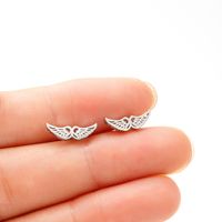 1 Pair Simple Style Wings Polishing Stainless Steel 18k Gold Plated Ear Studs main image 5