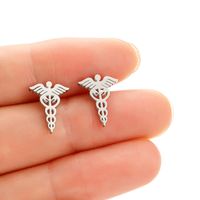 1 Pair Casual Pastoral Solid Color Wings Polishing Stainless Steel 18k Gold Plated Ear Studs main image 3