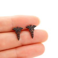 1 Pair Casual Pastoral Solid Color Wings Polishing Stainless Steel 18k Gold Plated Ear Studs main image 4