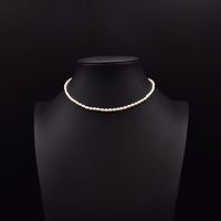 Retro Solid Color Freshwater Pearl Mixed Materials Plating 18k Gold Plated Necklace sku image 4