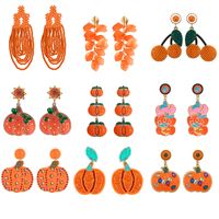1 Pair Exaggerated Funny Novelty Pumpkin Alloy Drop Earrings main image 1