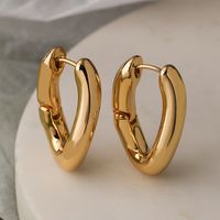 1 Pair Simple Style Commute Geometric Plating Copper 18k Gold Plated Earrings main image 4