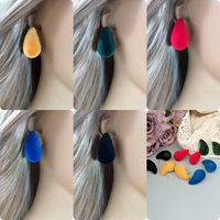 1 Pair Simple Style Water Droplets Patchwork Ccb Ear Studs main image 7