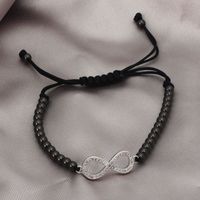 Elegant Luxurious Infinity Stainless Steel Braid Inlay Rhinestones Bracelets main image 5