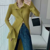 Women's Shirt Dress Casual Simple Style Turndown Long Sleeve Solid Color Midi Dress Daily Street main image 10