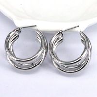 1 Piece Vintage Style Geometric Solid Color Plating Copper Gold Plated Silver Plated Hoop Earrings main image 3