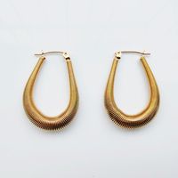 1 Pair Retro Exaggerated Simple Style Spiral Stripe Stamping Plating 304 Stainless Steel 14K Gold Plated Ear Studs main image 3