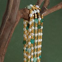 Elegant Baroque Style Solid Color Freshwater Pearl Beaded Knitting Plating 18k Gold Plated Necklace main image 6