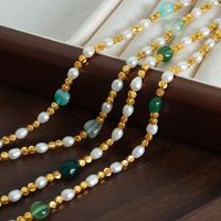 Elegant Baroque Style Solid Color Freshwater Pearl Beaded Knitting Plating 18k Gold Plated Necklace main image 1