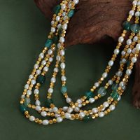 Elegant Baroque Style Solid Color Freshwater Pearl Beaded Knitting Plating 18k Gold Plated Necklace main image 5