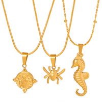 Modern Style Snake Crab Titanium Steel Plating 18k Gold Plated Pendant Necklace main image 6