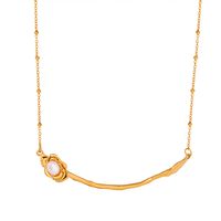Casual Sweet Rose Titanium Steel 18k Gold Plated Necklace In Bulk main image 3