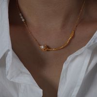 Décontractée Sucré Rose Acier Au Titane Plaqué Or 18k Collier En Masse sku image 1