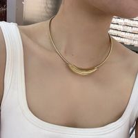 Titanium Steel 18K Gold Plated Glam Luxurious Solid Color Plating Solid Color Choker sku image 1