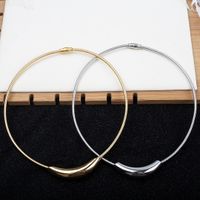 Titanium Steel 18K Gold Plated Glam Luxurious Solid Color Plating Solid Color Choker main image 5