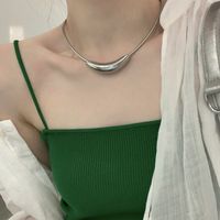 Titanium Steel 18K Gold Plated Glam Luxurious Solid Color Plating Solid Color Choker main image 4