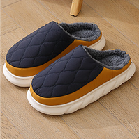 Unisex Casual Color Block Round Toe Cotton Slippers sku image 16