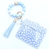 Simple Style Solid Color Pu Leather Patchwork Keychain sku image 3