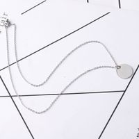 Stainless Steel 18K Gold Plated Simple Style Polishing Round None Pendant Necklace sku image 1