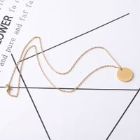 Stainless Steel 18K Gold Plated Simple Style Polishing Round None Pendant Necklace sku image 5