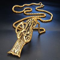 1 Piece Stainless Steel None 18K Gold Plated Sickle Skeleton main image 2
