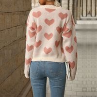 Women's Sweater Long Sleeve Sweaters & Cardigans Jacquard Casual Heart Shape main image 2