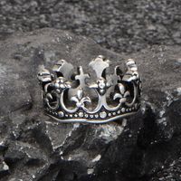 Casual Crown Titanium Steel Polishing None 18K Gold Plated Rhodium Plated Men'S Rings main image 2