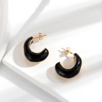 1 Pair Ig Style Simple Style Classic Style U Shape Irregular Plating Stainless Steel 18k Gold Plated Earrings main image 7