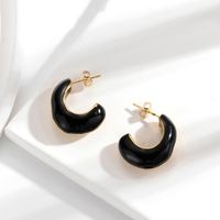 1 Pair Ig Style Simple Style Classic Style U Shape Irregular Plating Stainless Steel 18k Gold Plated Earrings sku image 7