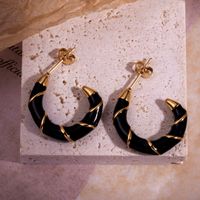 1 Pair Ig Style Simple Style Classic Style U Shape Irregular Plating Stainless Steel 18k Gold Plated Earrings main image 3