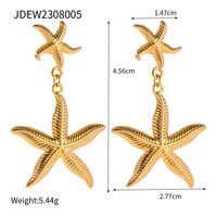 1 Pair Ig Style Simple Style Starfish Plating Stainless Steel 18k Gold Plated Drop Earrings sku image 1