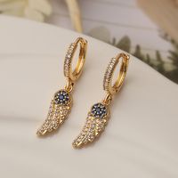 1 Pair Simple Style Commute Wings Plating Inlay Copper Zircon 18k Gold Plated Drop Earrings main image 4