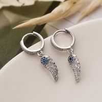 1 Pair Simple Style Commute Wings Plating Inlay Copper Zircon 18k Gold Plated Drop Earrings main image 3