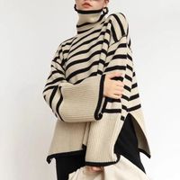 Women's Sweater Long Sleeve Sweaters & Cardigans Casual Stripe main image 6