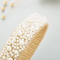 Elegante Lujoso Color Sólido Tela Embutido Perlas Artificiales Banda Para El Cabello main image 4