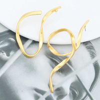 1 Pair Simple Style Solid Color Plating Alloy Gold Plated Drop Earrings main image 4