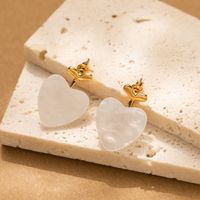1 Pair Cute Simple Style Heart Shape Alloy Ear Studs main image 2