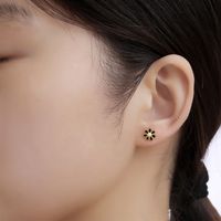 Simple Style Flower Titanium Steel No Inlaid Earrings Ear Studs main image 1