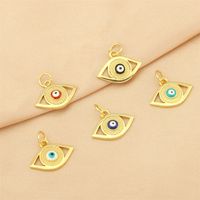 Casual Devil's Eye Copper Enamel Plating Inlay Zircon 18k Gold Plated Charms main image 6