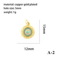 Casual Devil's Eye Copper Enamel Plating Inlay Zircon 18k Gold Plated Charms sku image 7