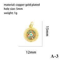 Casual Devil's Eye Copper Enamel Plating Inlay Zircon 18k Gold Plated Charms sku image 8